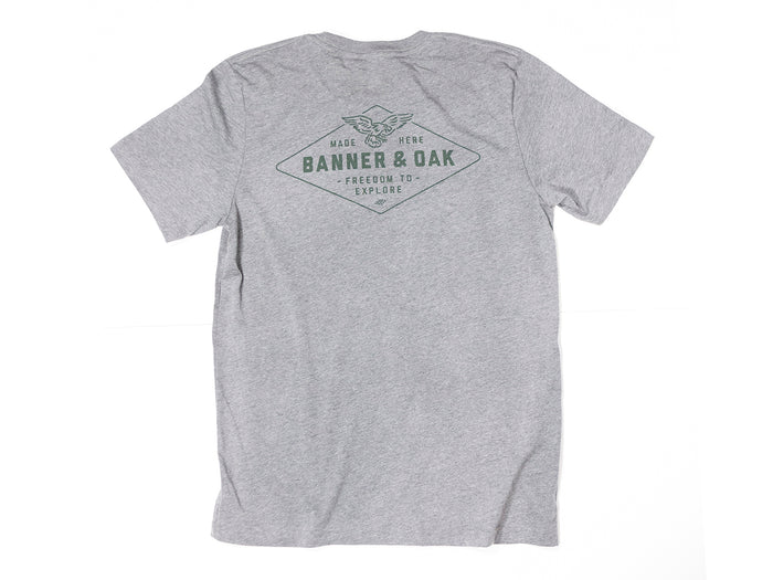 Hobbs Eagle Crewneck T-Shirt Charcoal Gray Back View