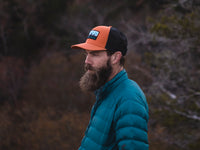 Bighorn Scout Patch Snapback Trucker Hat Orange Lifestyle Image