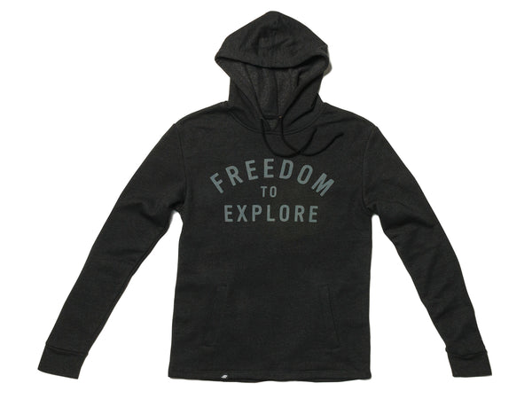 Freedom Hoodie Heathered Black Hooded Sweatshirt Front View