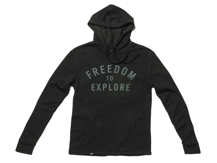 Freedom Hoodie Heathered Black Hooded Sweatshirt Front View