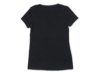 Crescent V-Neck Women's T-Shirt Charcoal Black Front View