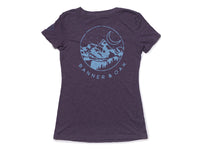 Crescent V-Neck Women's T-Shirt Purple Back View