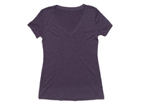 Crescent V-Neck Women's T-Shirt Purple Front View