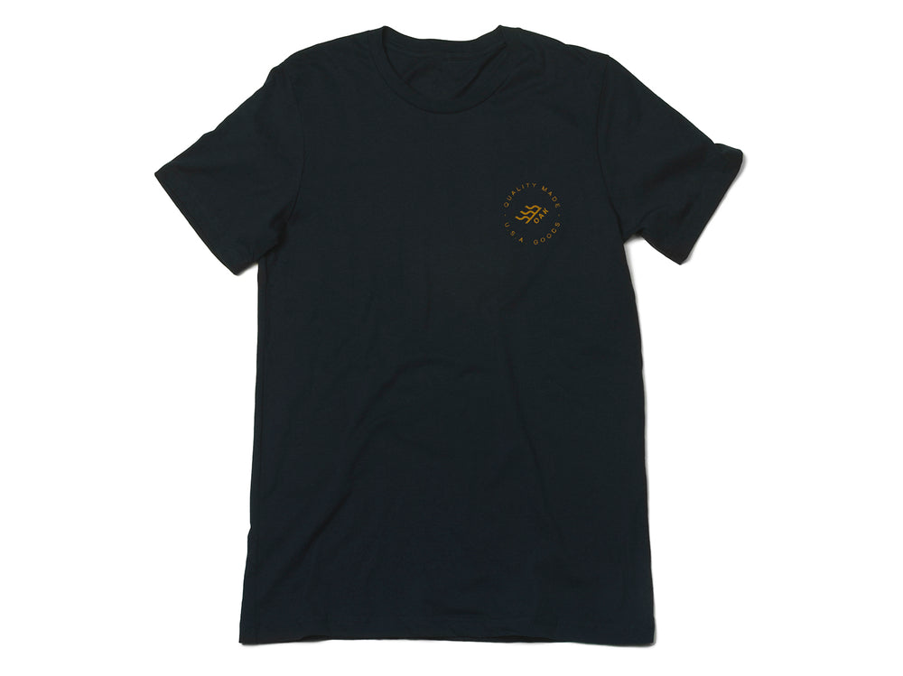 Grit Crewneck T-Shirt Navy Blue Front View