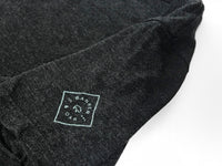 Crescent V-Neck Women's T-Shirt Charcoal Black Sleeve Logo View