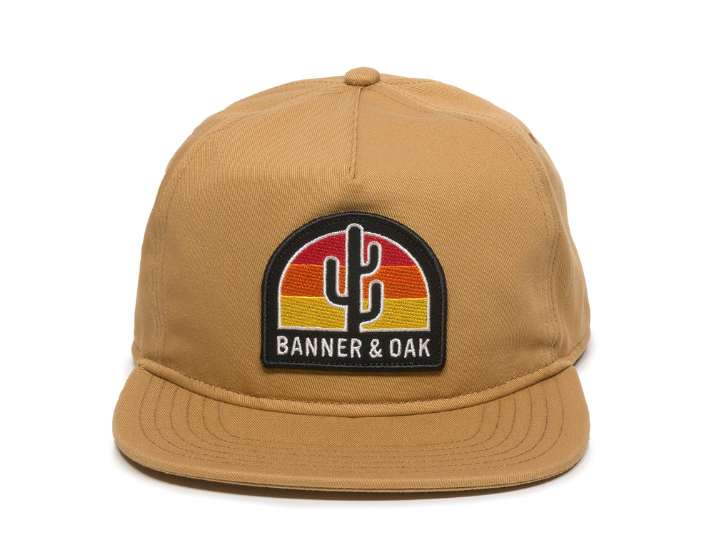 Switchback Embroidered Scout Patch Snapback Cap Khaki Front View