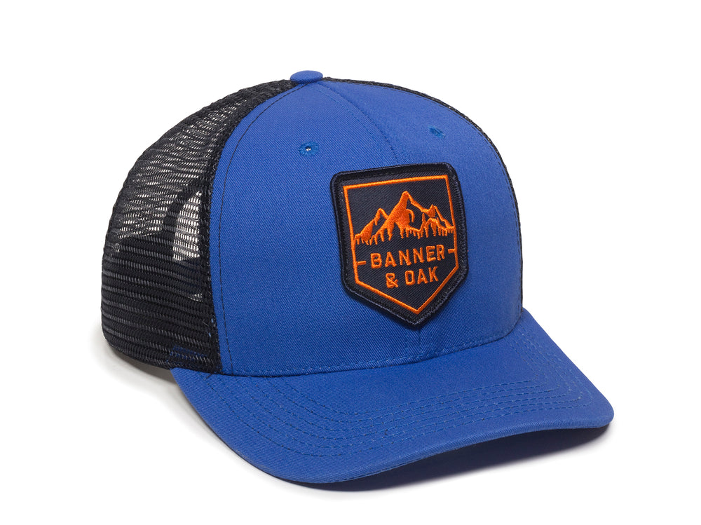 Sierra Scout Patch Snapback Trucker Hat Royal Blue Front Left View