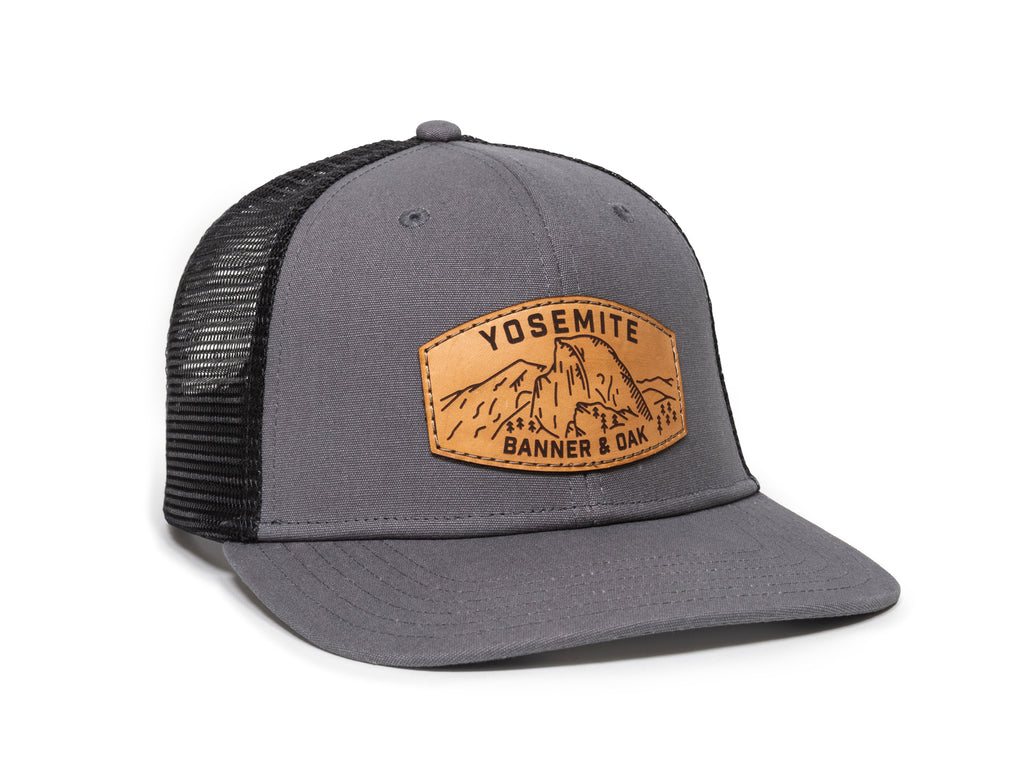 Fish Catch Logo Night Out Woven Patch Snapback Trucker Hat Gray